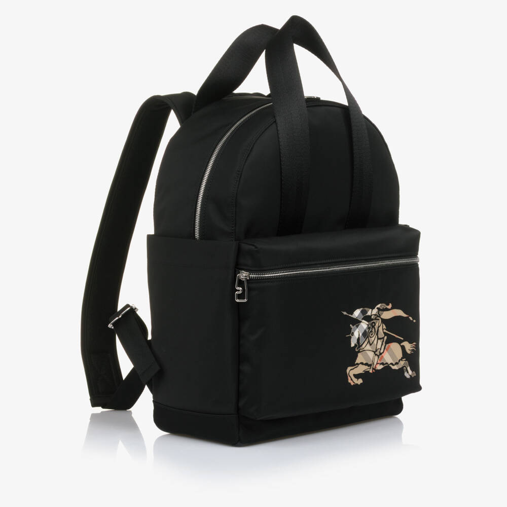 Burberry-Black EKD Logo Changing Backpack (40cm) | Childrensalon Outlet