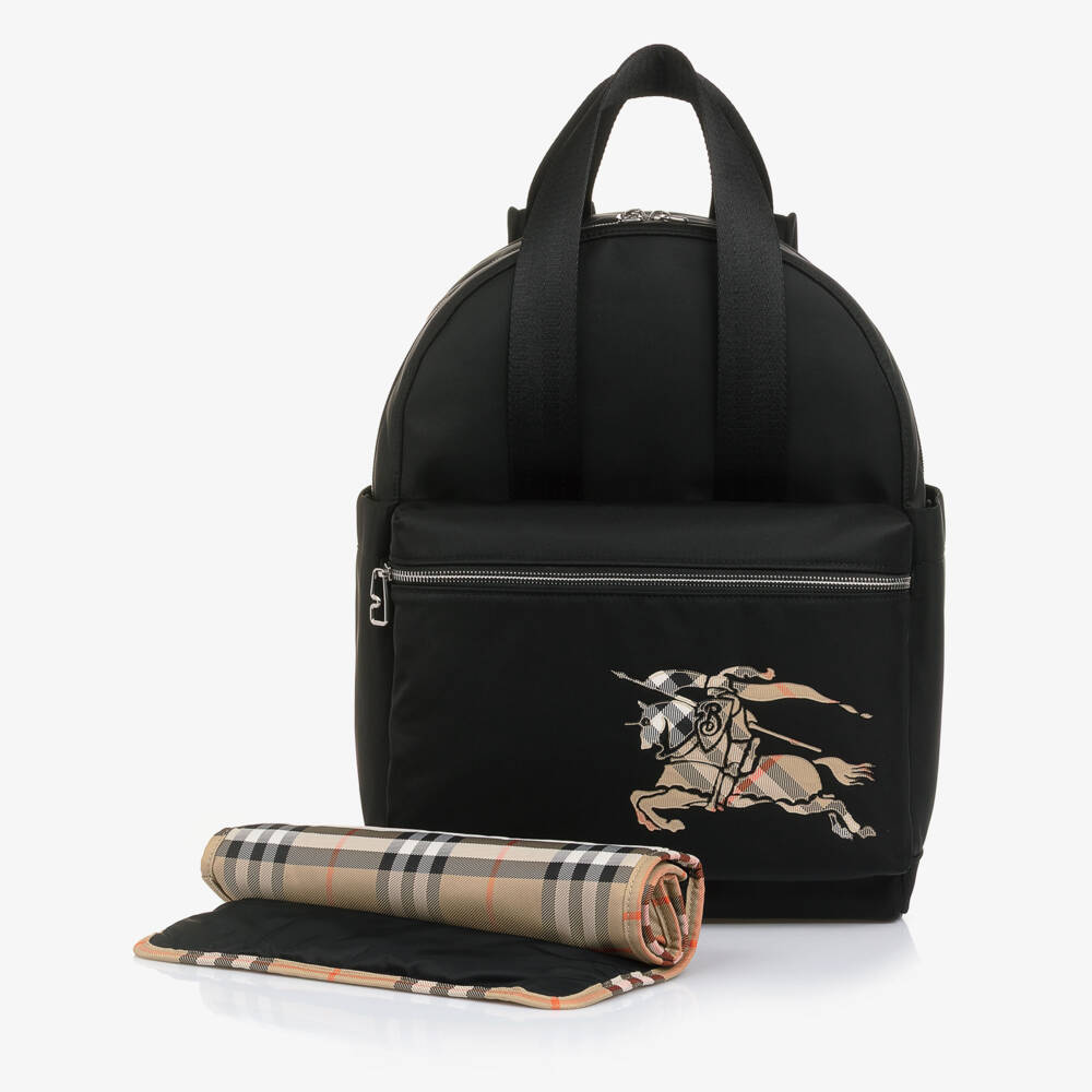Burberry-Black EKD Logo Changing Backpack (40cm) | Childrensalon Outlet
