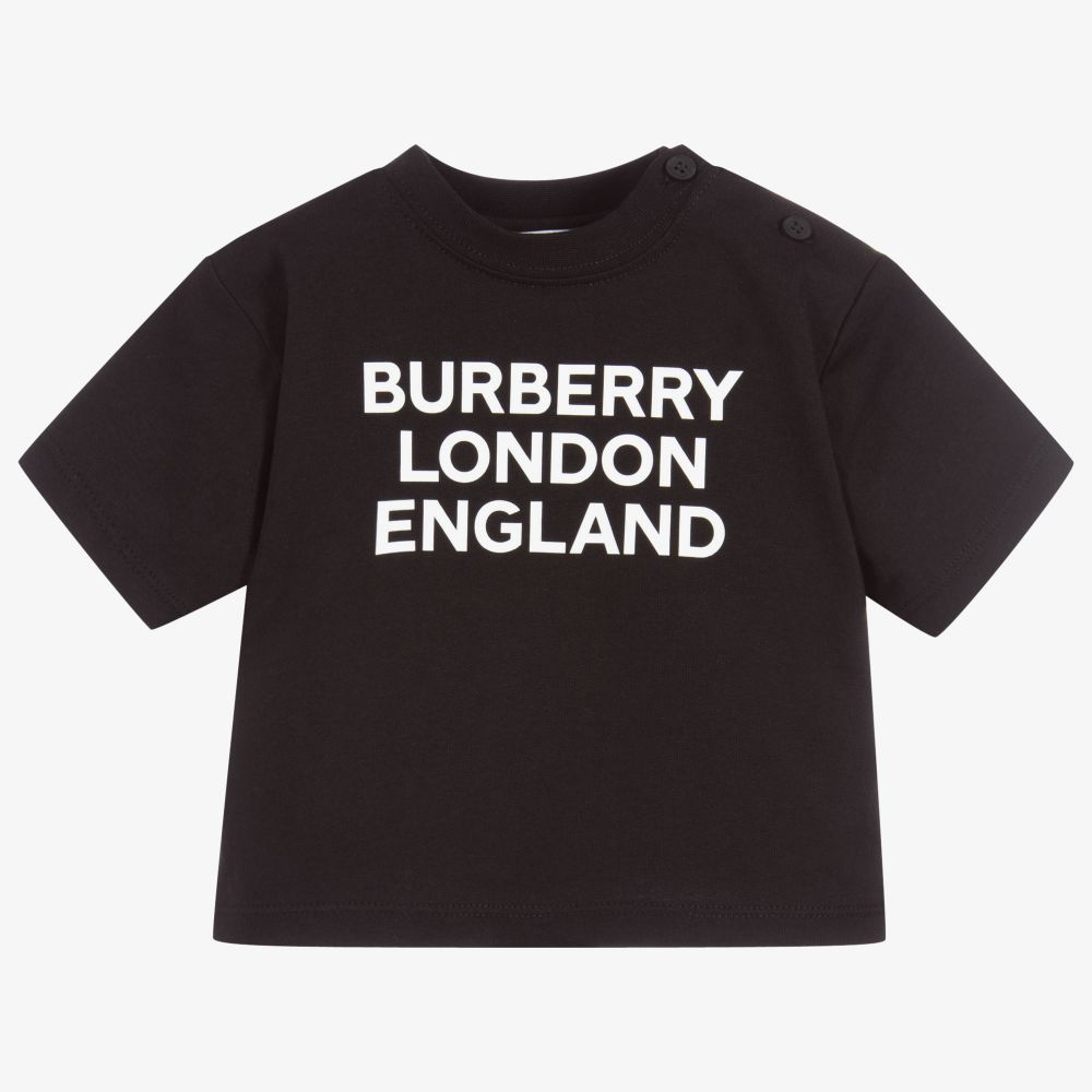 Burberry - Black Logo Baby T-Shirt | Childrensalon