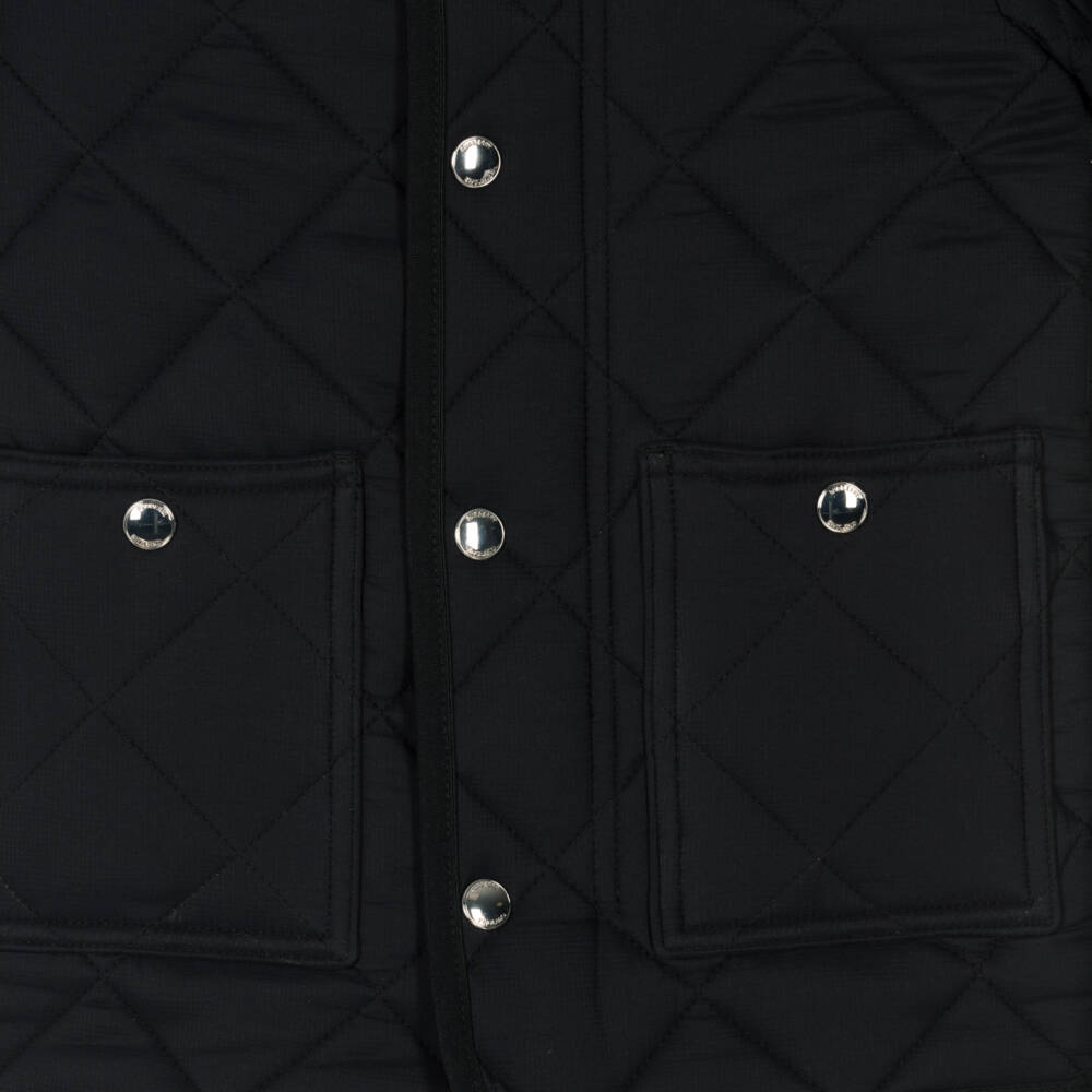 Burberry-Black Quilted Vintage Check Baby Coat | Childrensalon Outlet