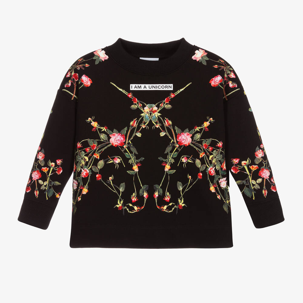 Burberry - Black Unicorn Roses Sweatshirt | Childrensalon