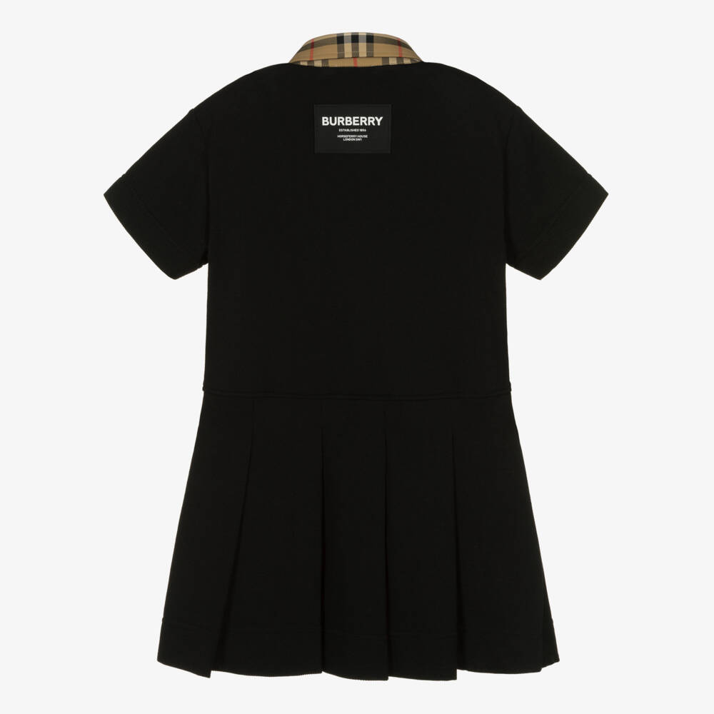Burberry-Black Vintage Check Polo Dress | Childrensalon Outlet