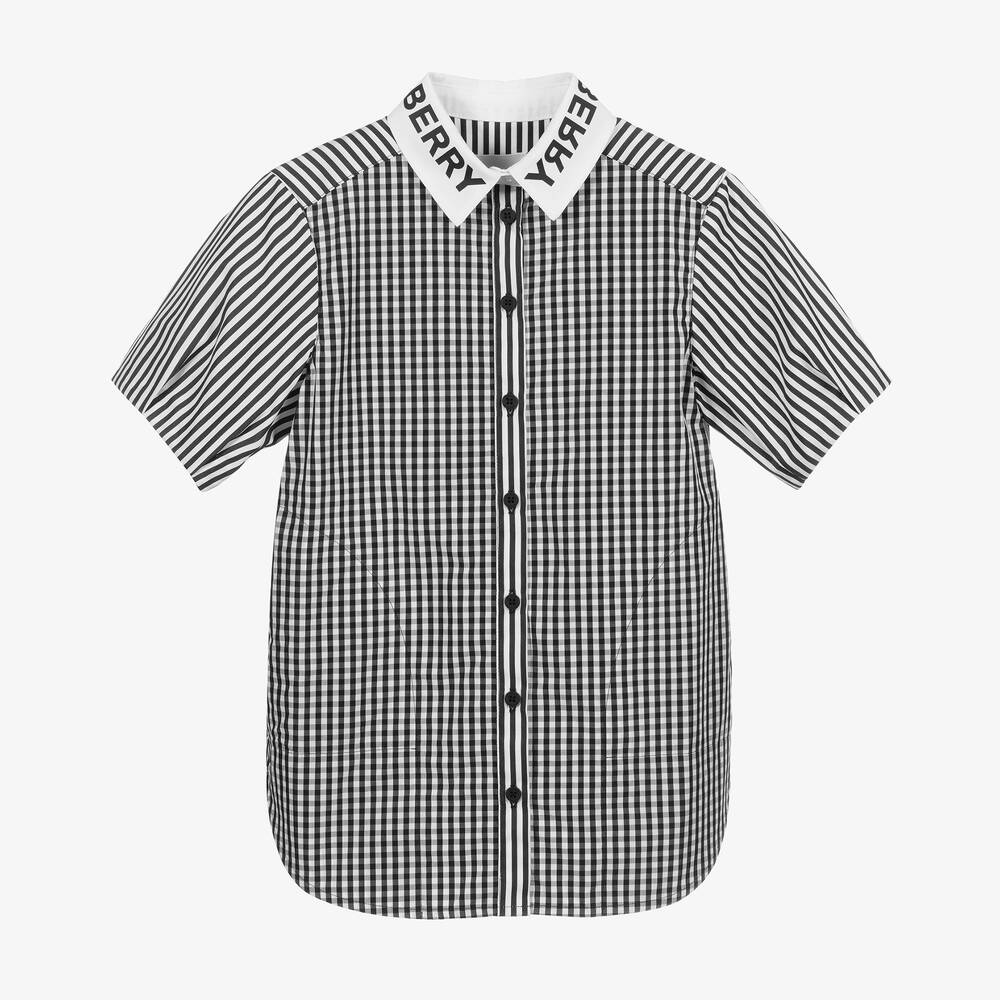 Burberry - Hemdkleid in Schwarz und Weiß | Childrensalon