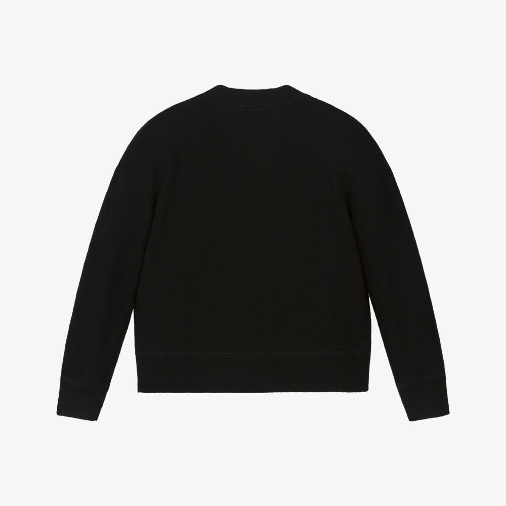 Burberry-Black Wool Knit Baby Cardigan | Childrensalon Outlet