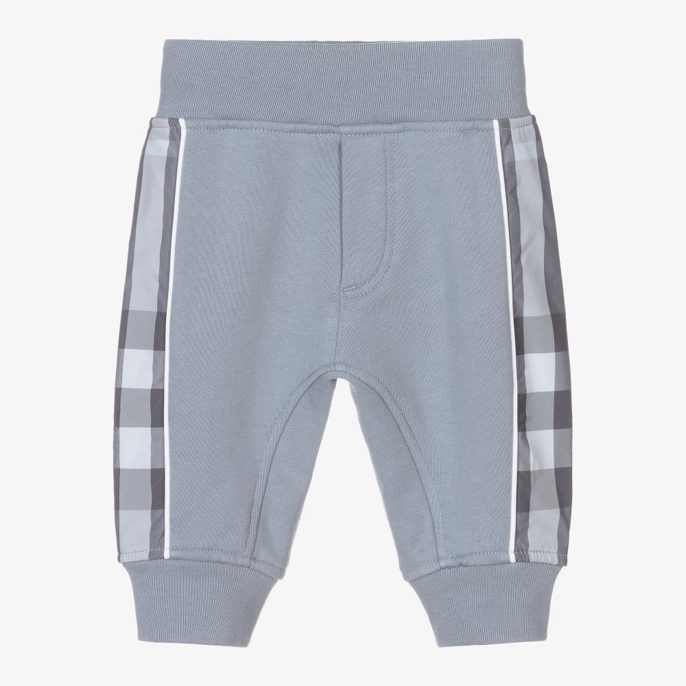 Burberry Blue Cotton Baby Joggers Childrensalon Outlet