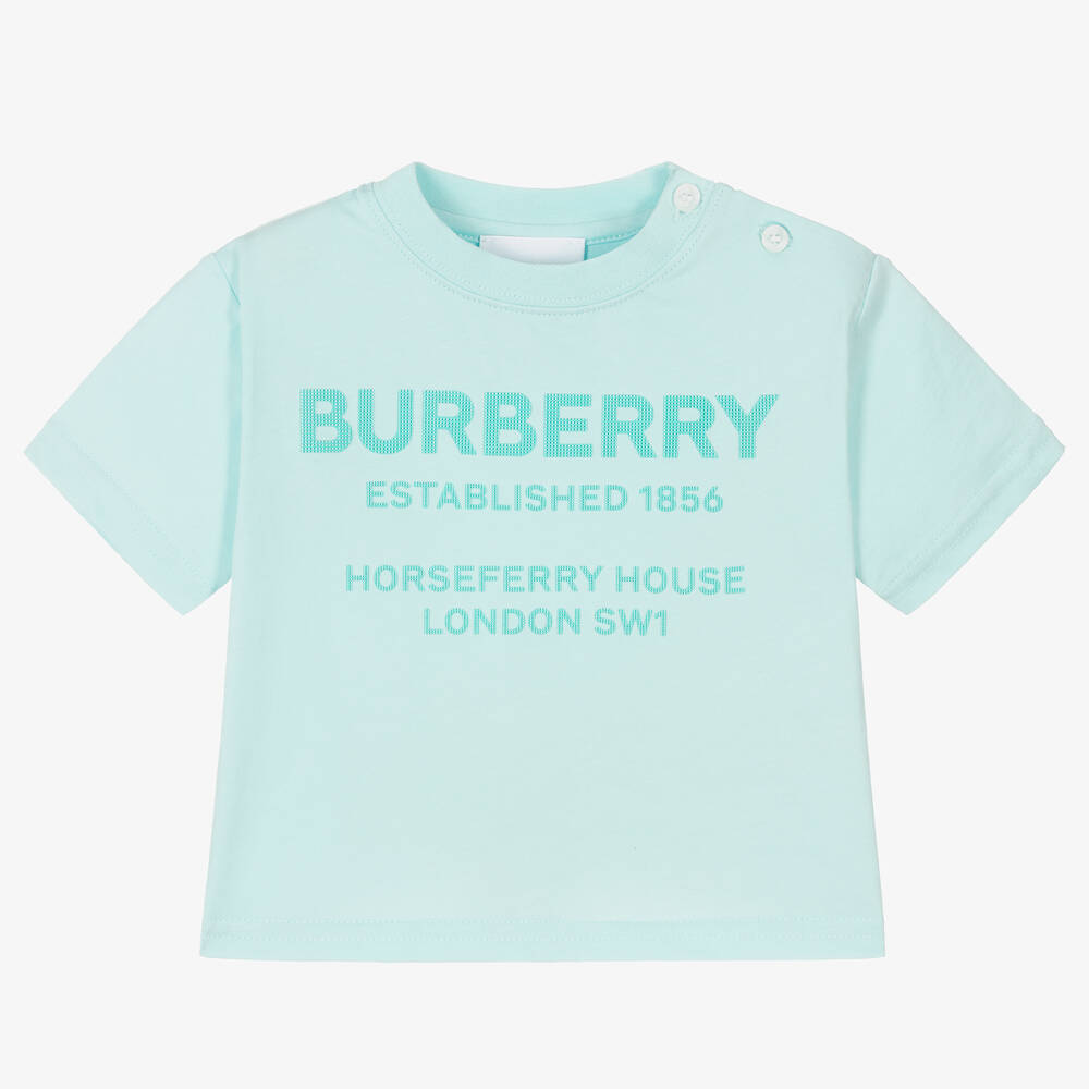 Burberry - Blue Horseferry Baby T-Shirt | Childrensalon