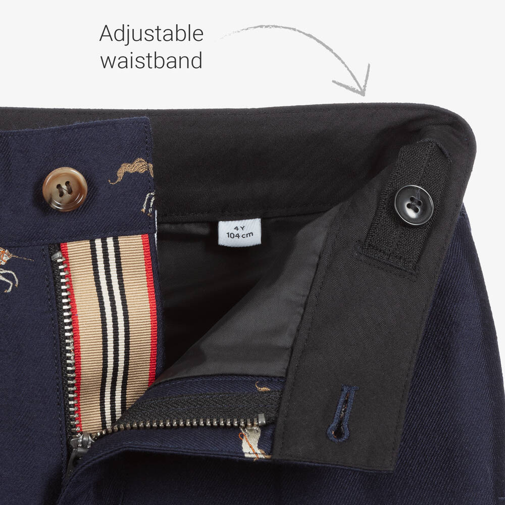 Burberry-Blue Wool & Silk Shorts | Childrensalon Outlet