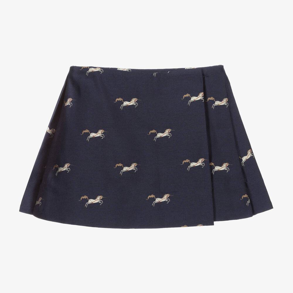 Burberry - Blue Wool & Silk Skirt | Childrensalon