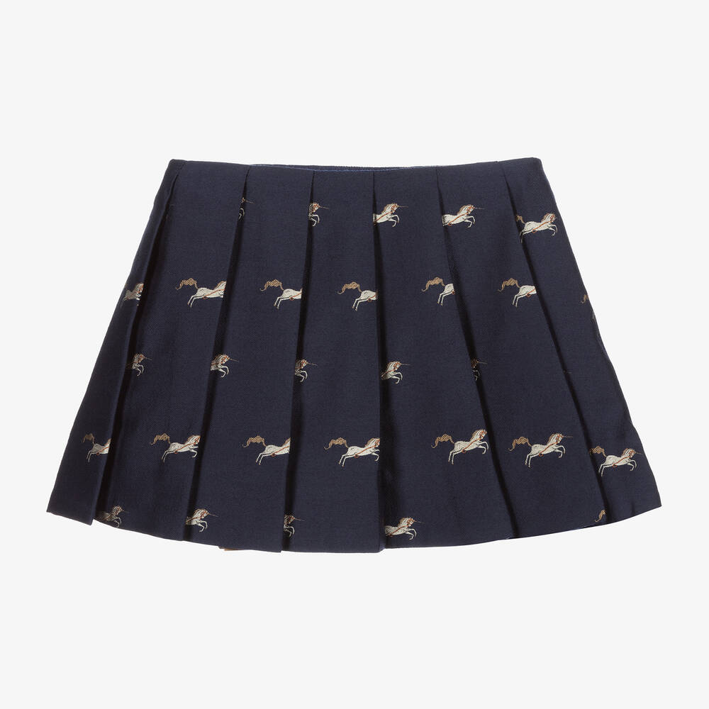 Burberry - Blue Wool & Silk Skirt | Childrensalon Outlet