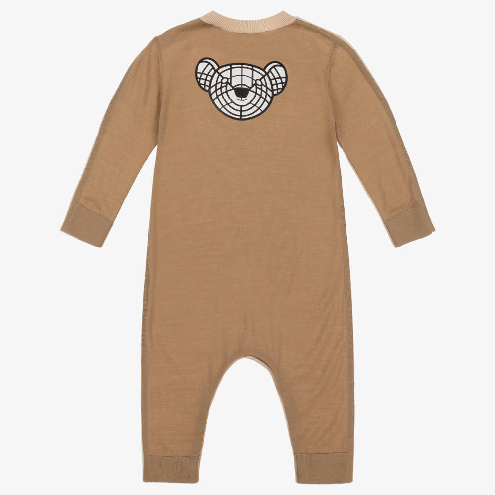 Burberry-Boys Beige Bear Knit Romper | Childrensalon Outlet
