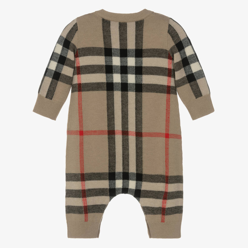 Burberry-Boys Beige Cashmere Wool Romper | Childrensalon Outlet
