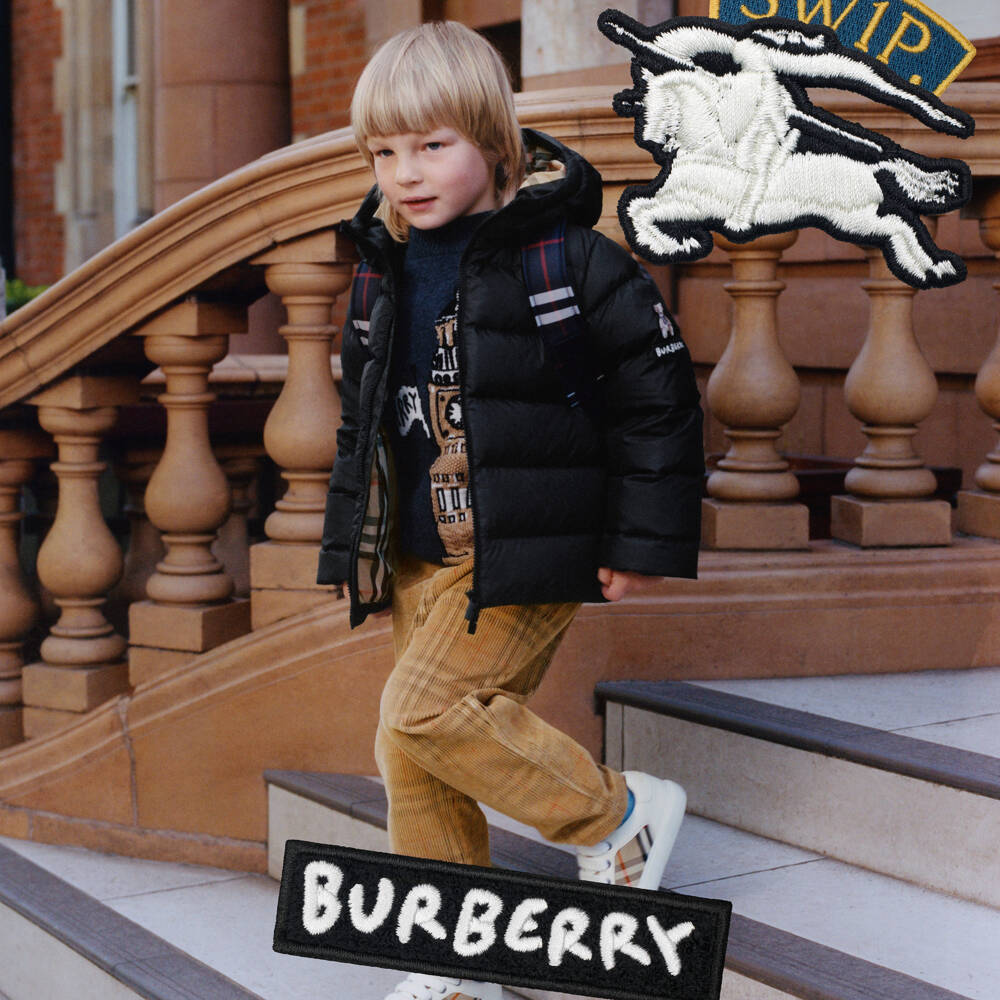 Burberry-Boys Beige Check Cotton Corduroy Trousers | Childrensalon Outlet