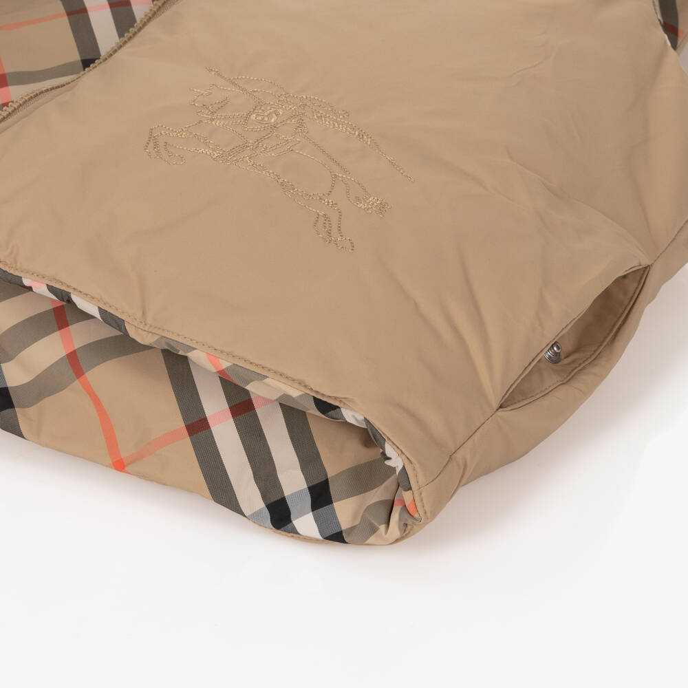 Burberry-Boys Beige Check Reversible Gilet | Childrensalon Outlet