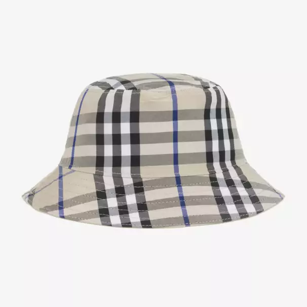 Burberry-Boys Beige Check Sun Hat | Childrensalon Outlet