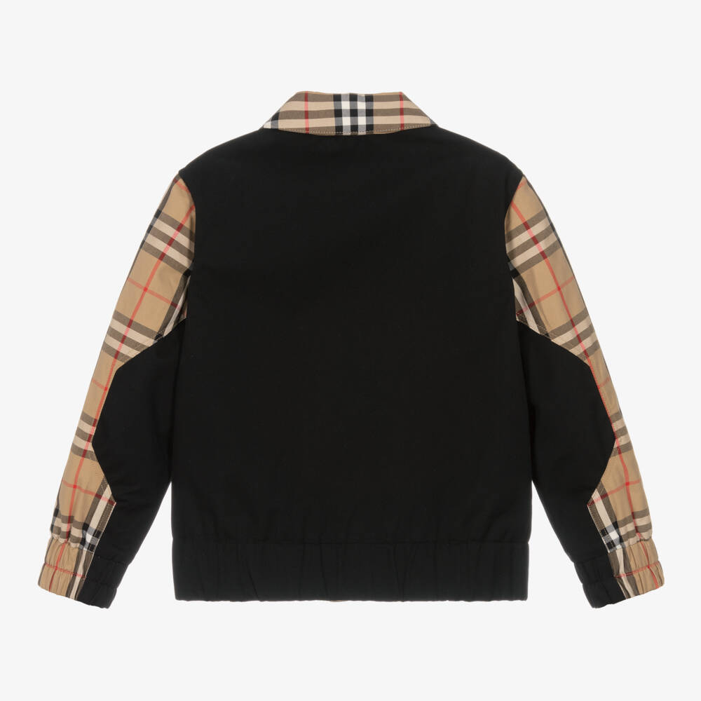 Burberry-Бежевая куртка на молнии в клетку для мальчиков | Childrensalon Outlet