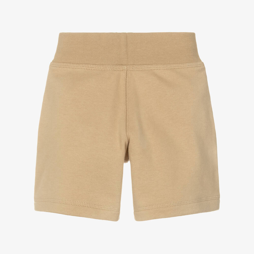 Burberry-Boys Beige Cotton Shorts with Check Trim & EKD Logo | Childrensalon Outlet