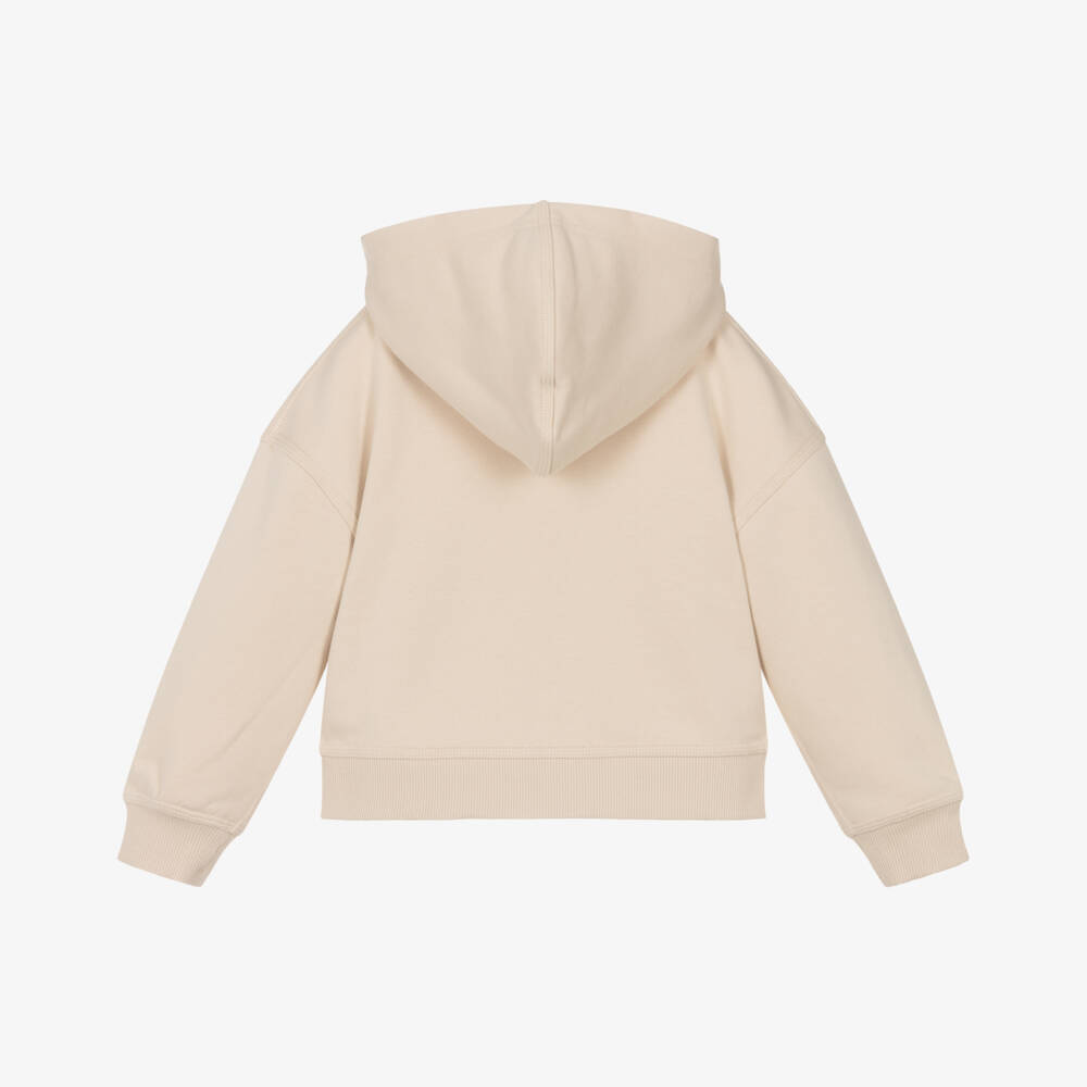 Burberry-Boys Beige Cotton Zip-Up Hoodie | Childrensalon Outlet