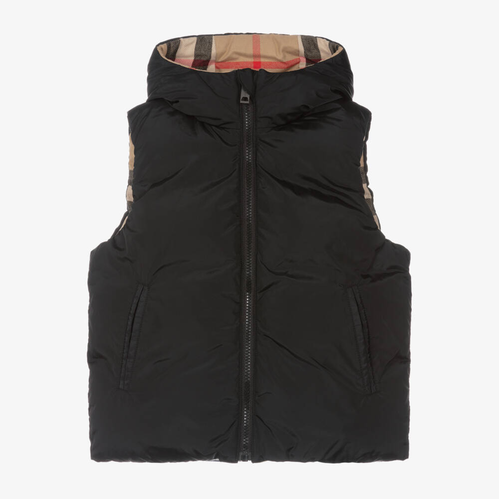 Burberry-Boys Beige Dual-Style Down Vest | Childrensalon Outlet