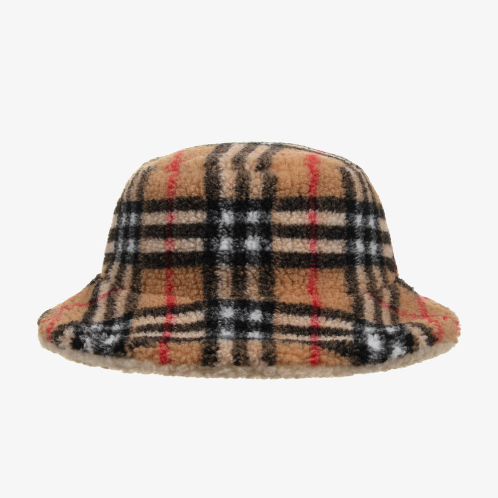Burberry-Бежевая флисовая панама для мальчиков | Childrensalon Outlet