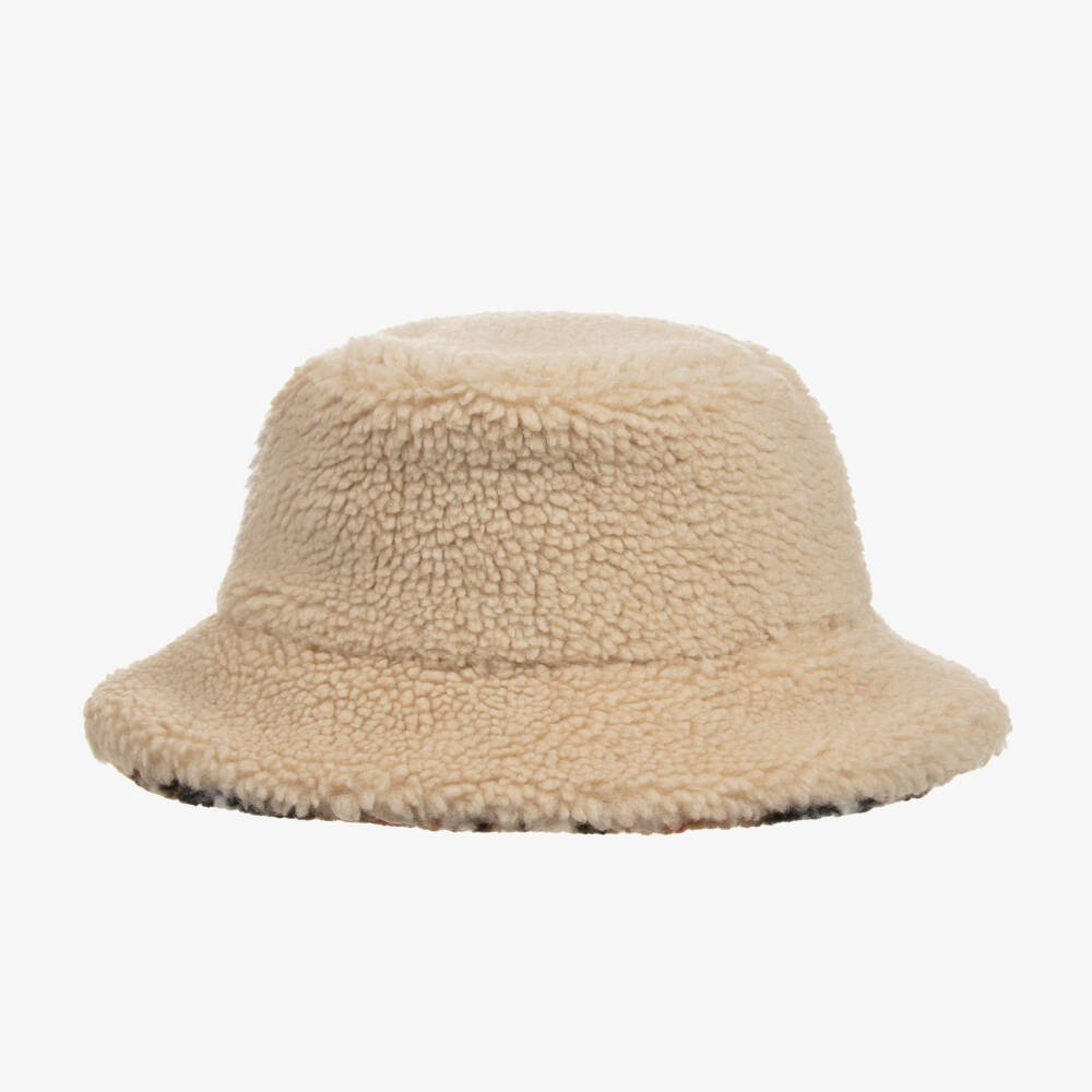 Burberry-Boys Beige Fleece Bucket Hat | Childrensalon Outlet