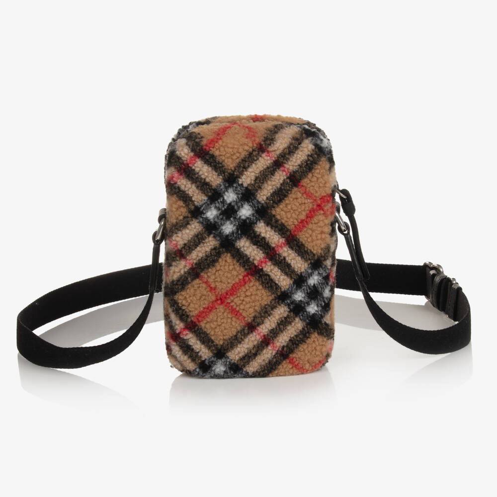 Burberry-Boys Beige Heritage Fleece Satchel | Childrensalon Outlet
