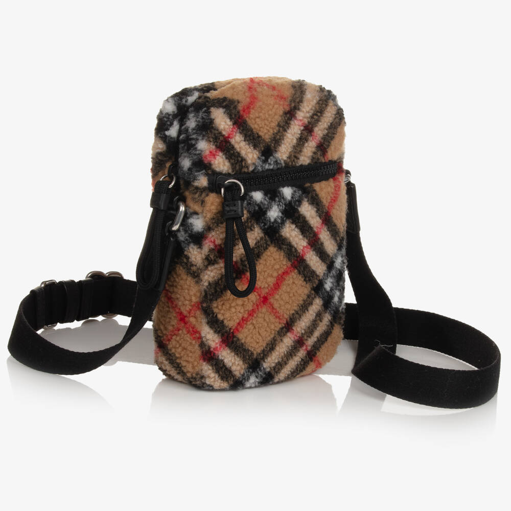 Burberry-Boys Beige Heritage Fleece Satchel | Childrensalon Outlet