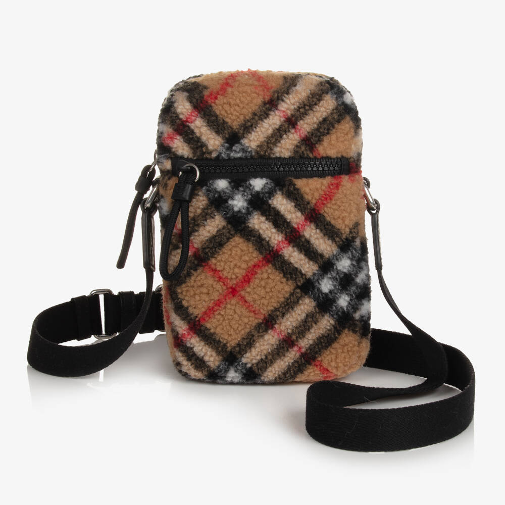Burberry-Boys Beige Heritage Fleece Satchel | Childrensalon Outlet