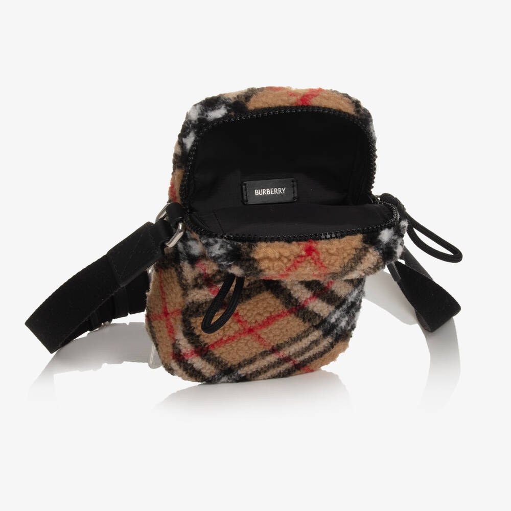 Burberry-Boys Beige Heritage Fleece Satchel | Childrensalon Outlet