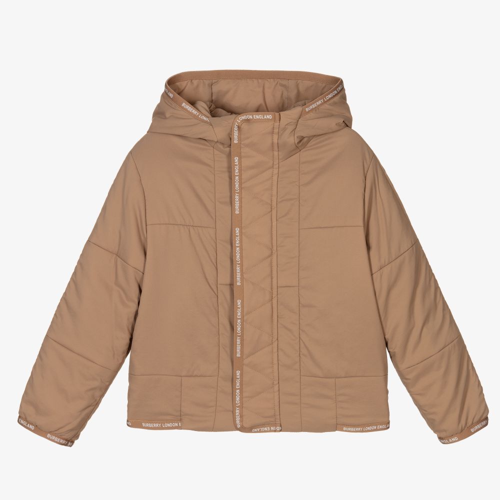 Burberry - Boys Beige Hooded Jacket | Childrensalon