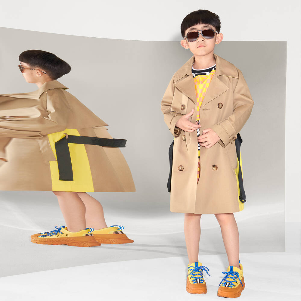 Burberry trench shop coat kids yellow