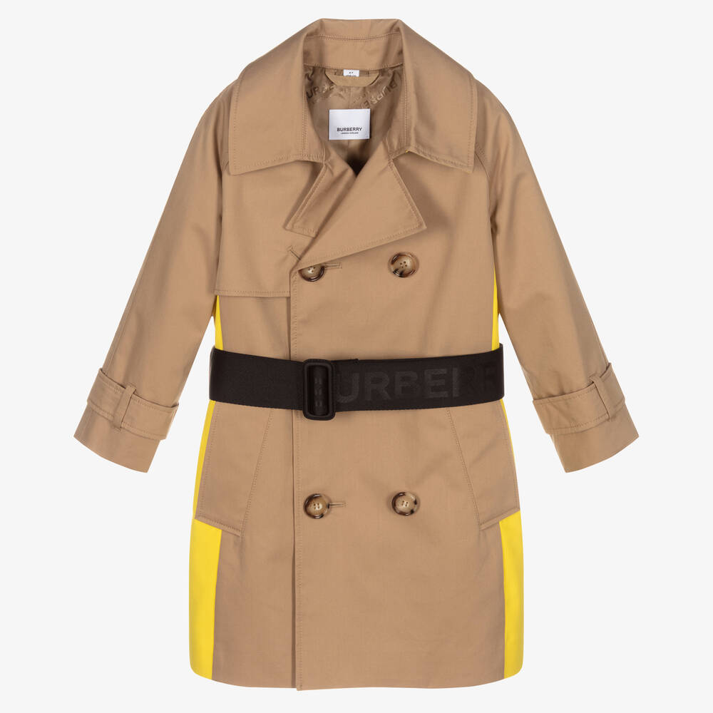 Burberry - Boys Beige Panel Trench Coat | Childrensalon