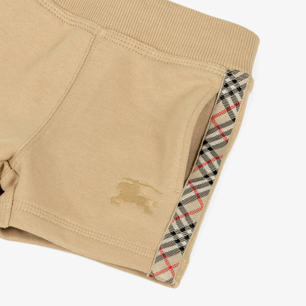 Burberry-Boys Beige Patterned Cotton Shorts | Childrensalon Outlet