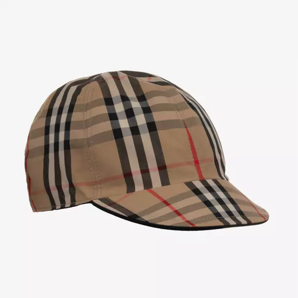 Burberry-Boys Beige Reversible Baby Baseball Cap | Childrensalon Outlet