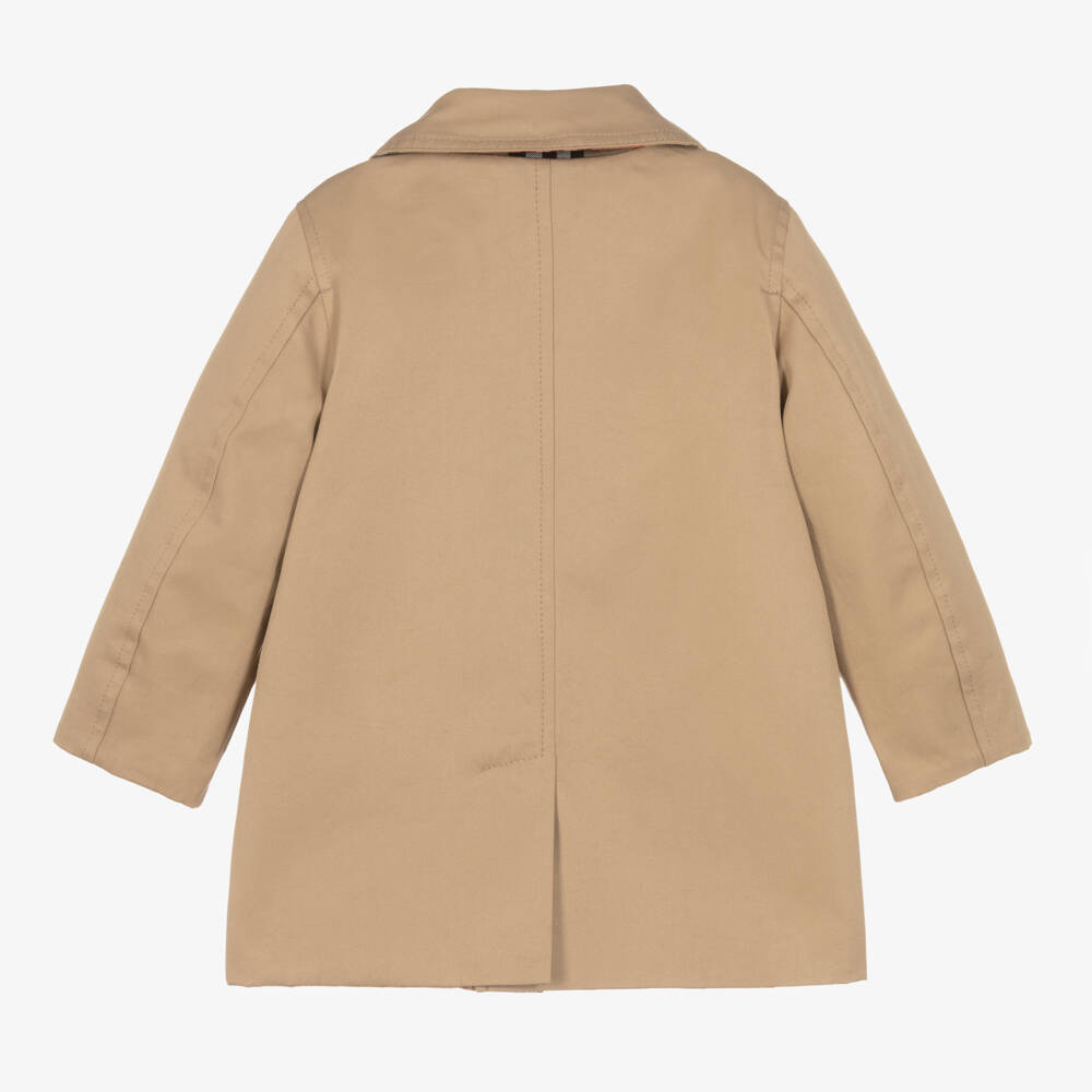Burberry-معطف سيارة بيج قابل للعكس للأولاد | Childrensalon Outlet