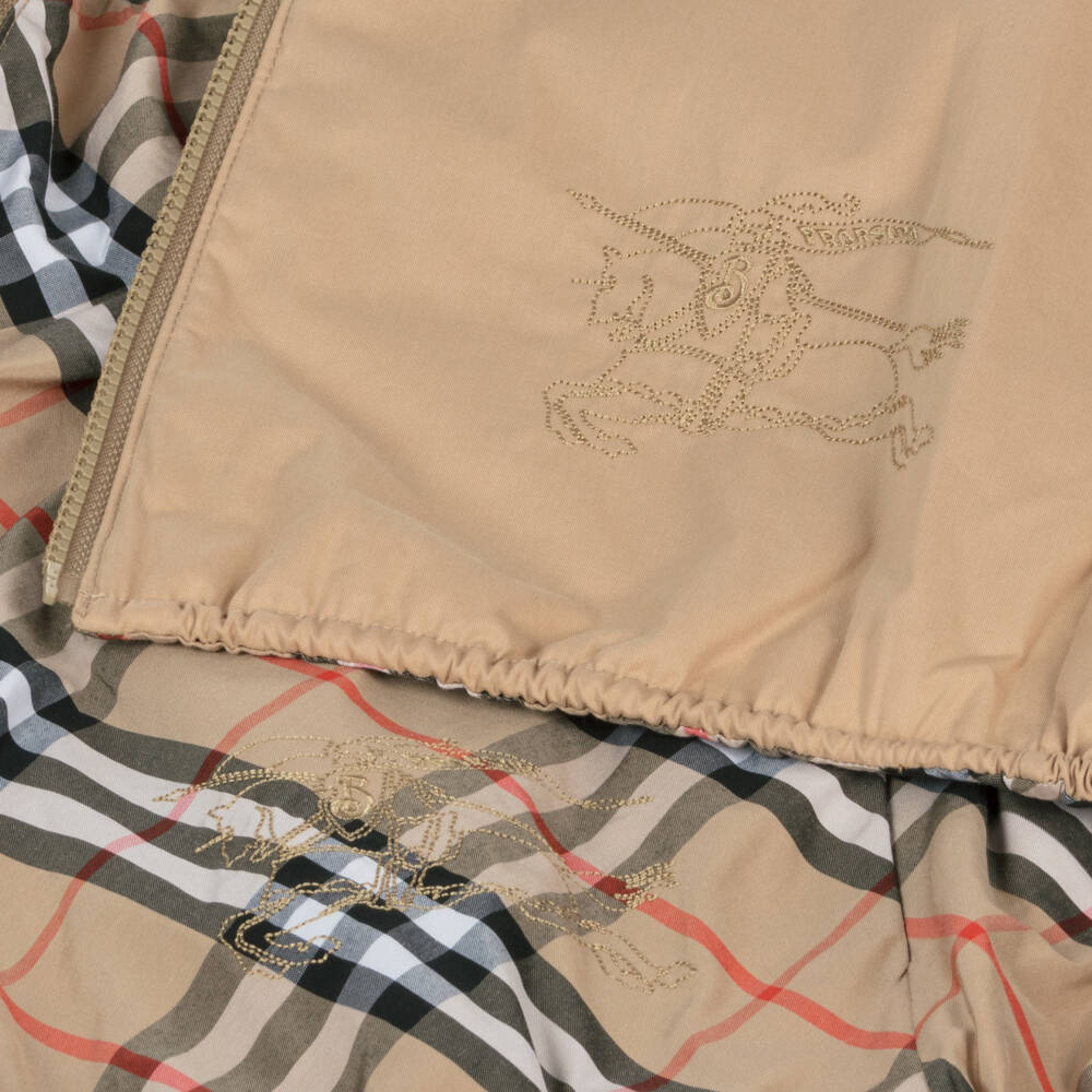 Burberry-Boys Beige Reversible Check Jacket | Childrensalon Outlet