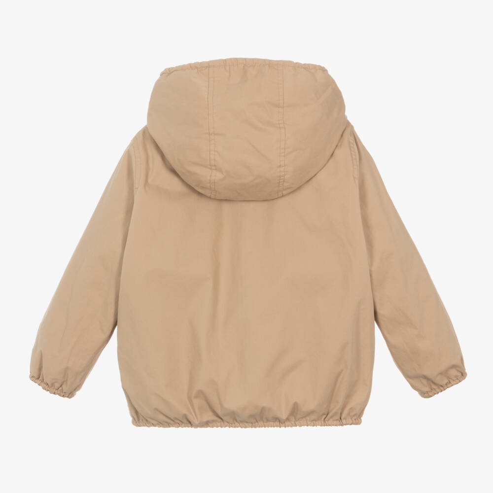 Burberry-Boys Beige Reversible Check Jacket | Childrensalon Outlet