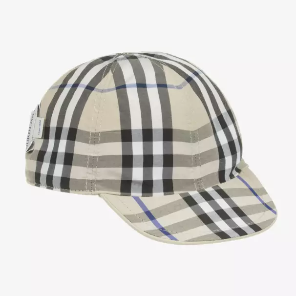 Burberry-Boys Beige Reversible Cotton Cap | Childrensalon Outlet