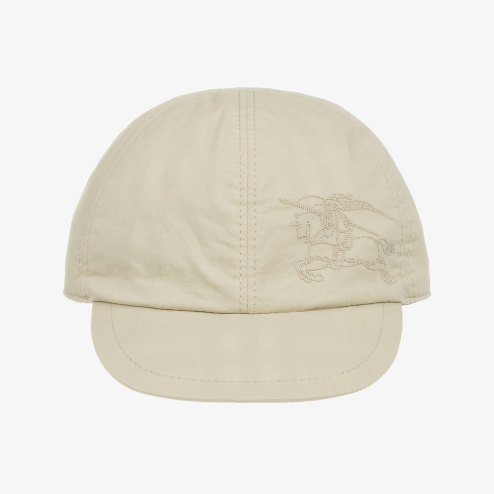 Burberry-Boys Beige Reversible Cotton Cap | Childrensalon Outlet
