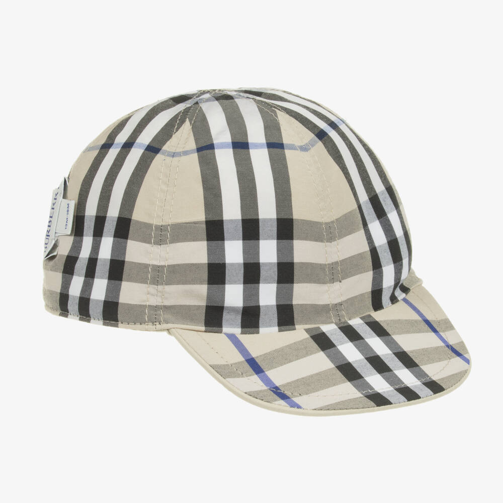 Burberry-Boys Beige Reversible Cotton Cap | Childrensalon Outlet