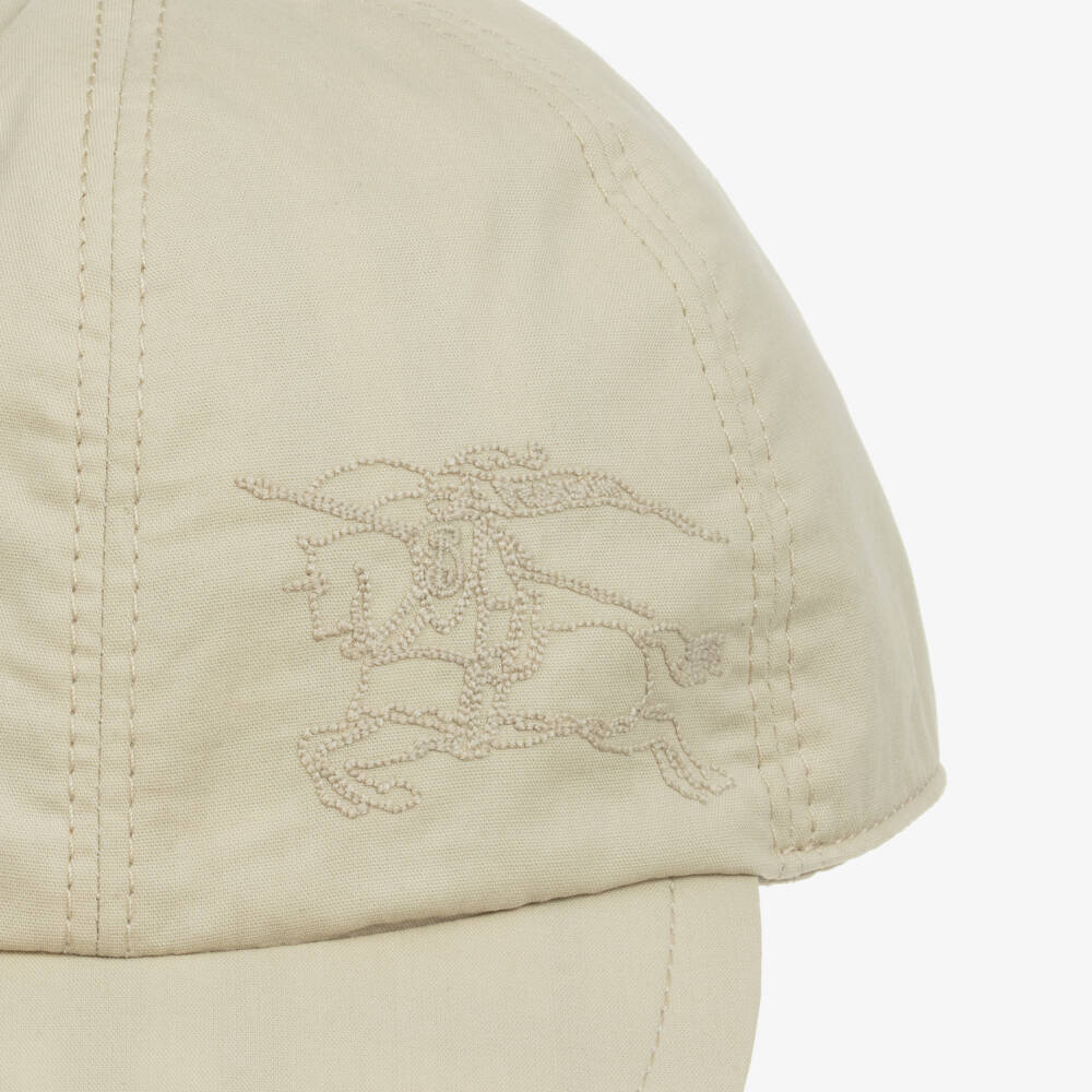 Burberry-Boys Beige Reversible Cotton Cap | Childrensalon Outlet