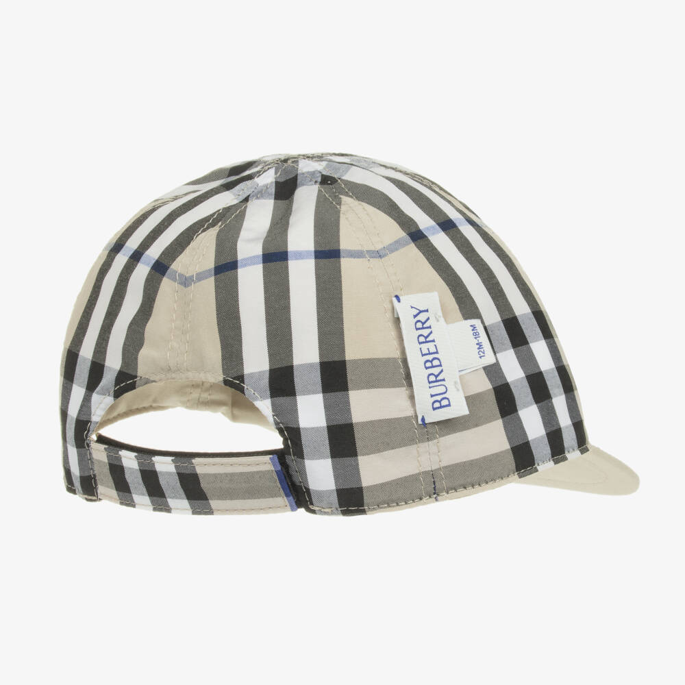 Burberry-Boys Beige Reversible Cotton Cap | Childrensalon Outlet
