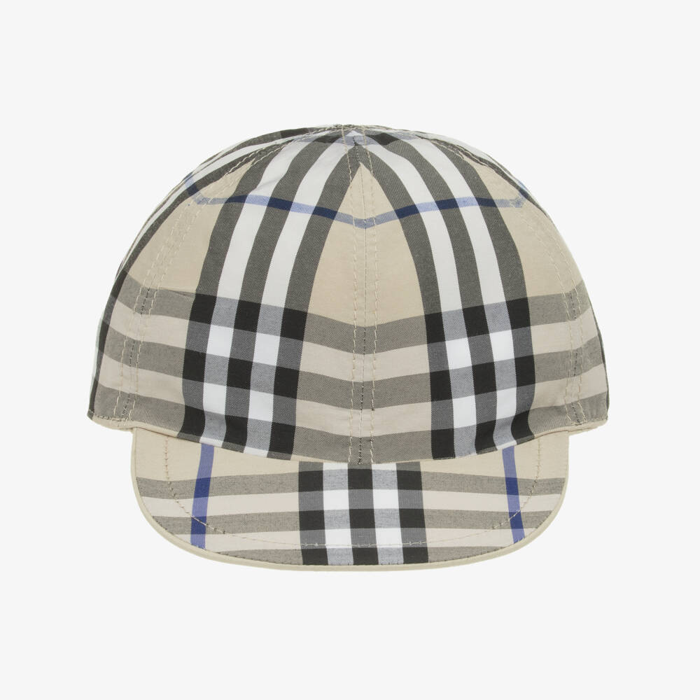 Burberry-Boys Beige Reversible Cotton Cap | Childrensalon Outlet