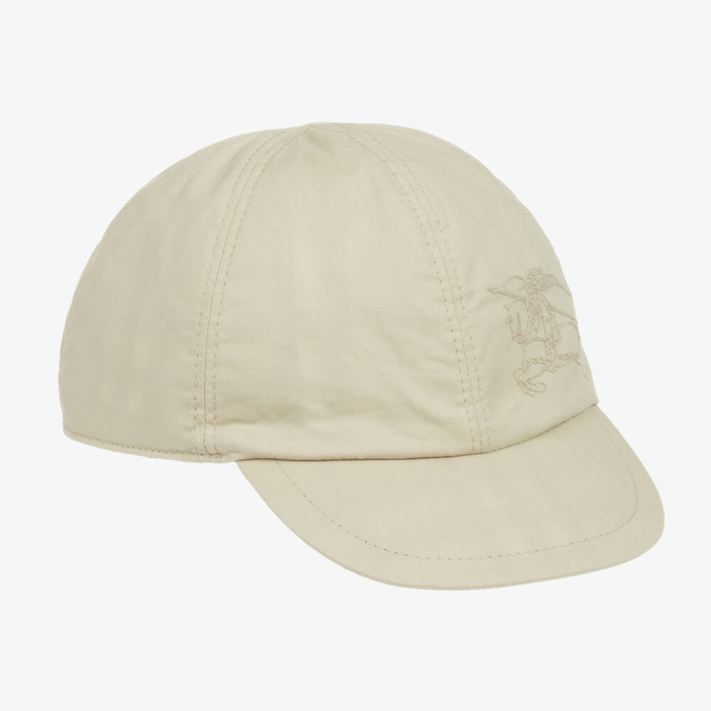 Burberry-Boys Beige Reversible Cotton Cap | Childrensalon Outlet