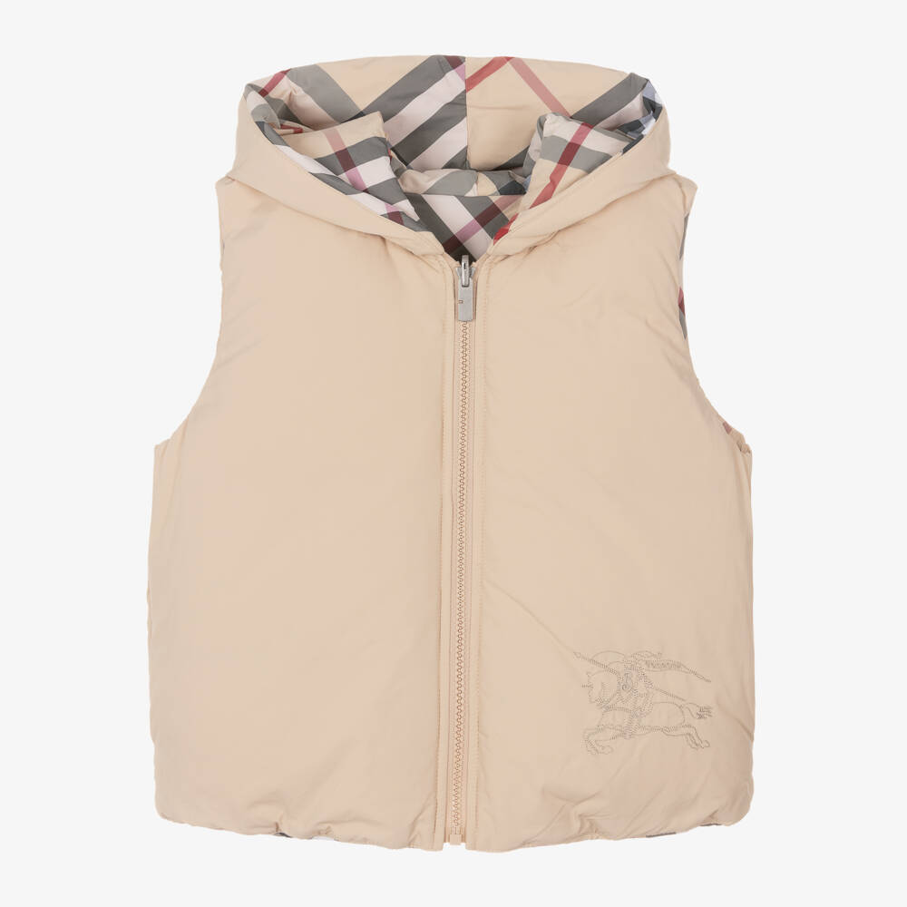 Burberry-Boys Beige Reversible Padded Gilet | Childrensalon Outlet