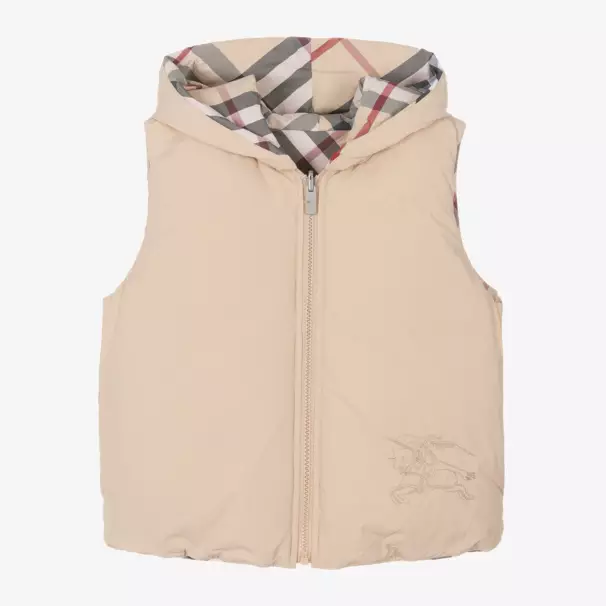 Burberry-Boys Beige Reversible Padded Gilet | Childrensalon Outlet