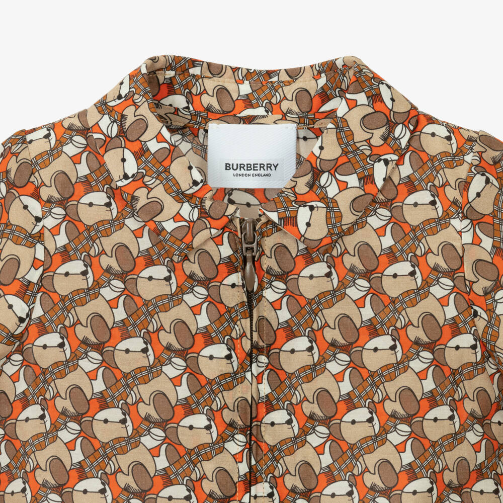 Burberry-Шорты из шелковой смеси бежевые для мальчиков | Childrensalon Outlet