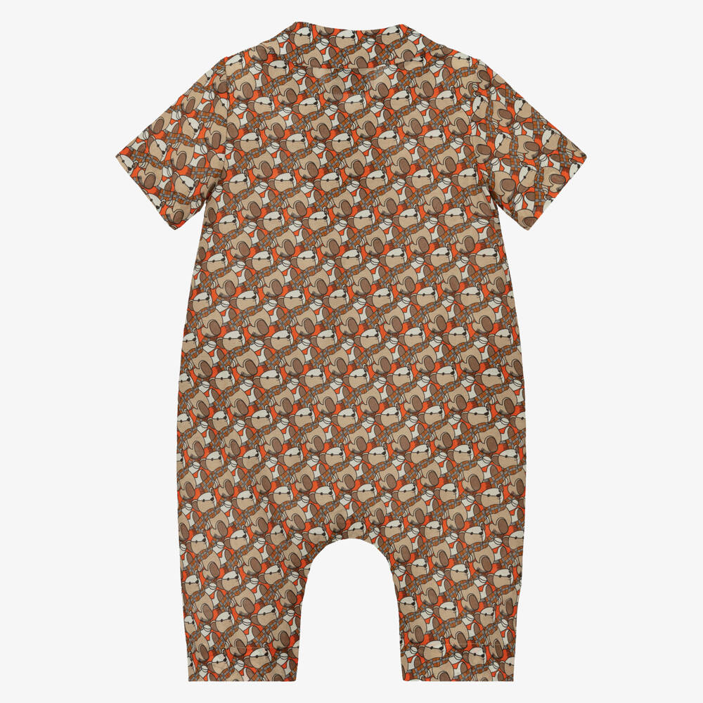 Burberry-Шорты из шелковой смеси бежевые для мальчиков | Childrensalon Outlet