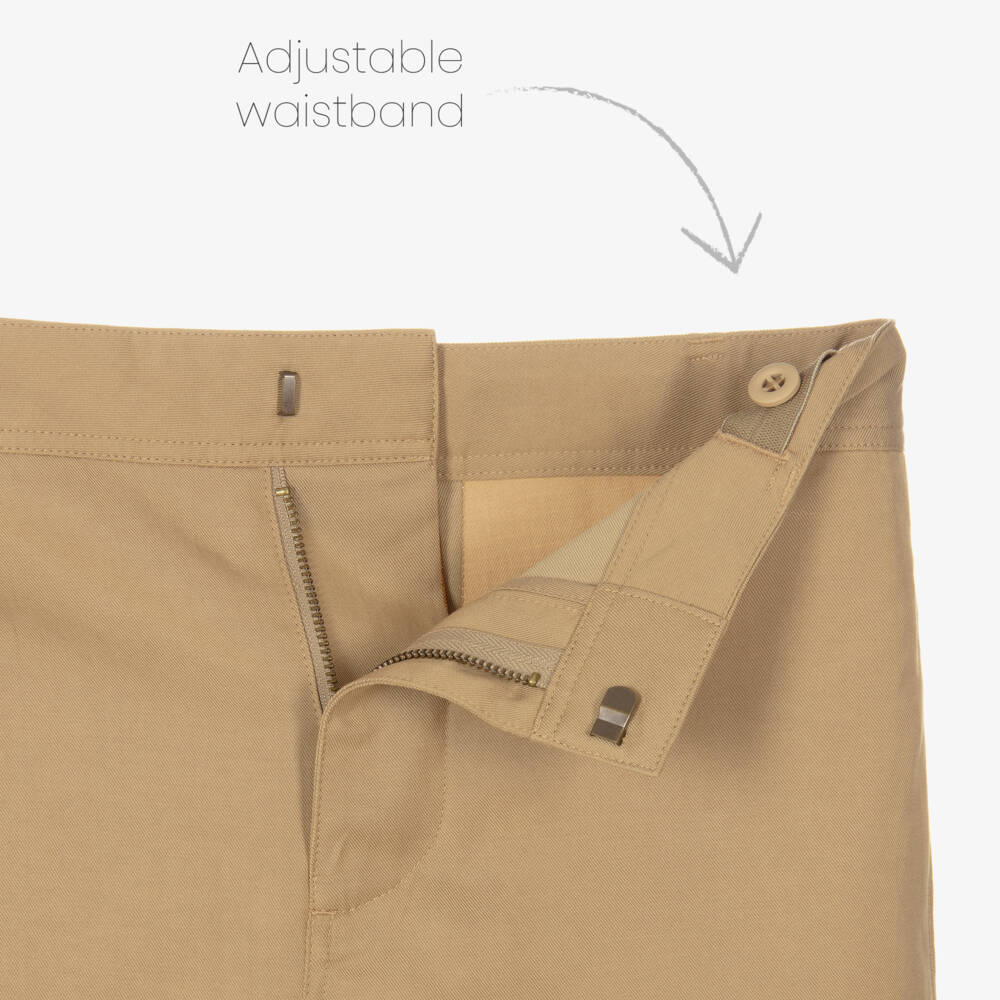 Burberry-Boys Beige Twill Adventure Shorts | Childrensalon Outlet