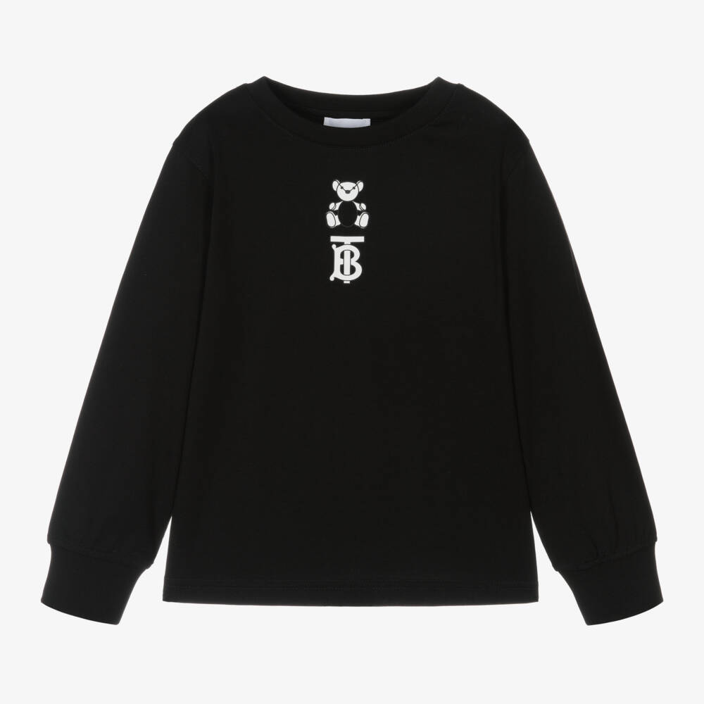 Burberry-Boys Black Bear Cotton Tee | Childrensalon Outlet