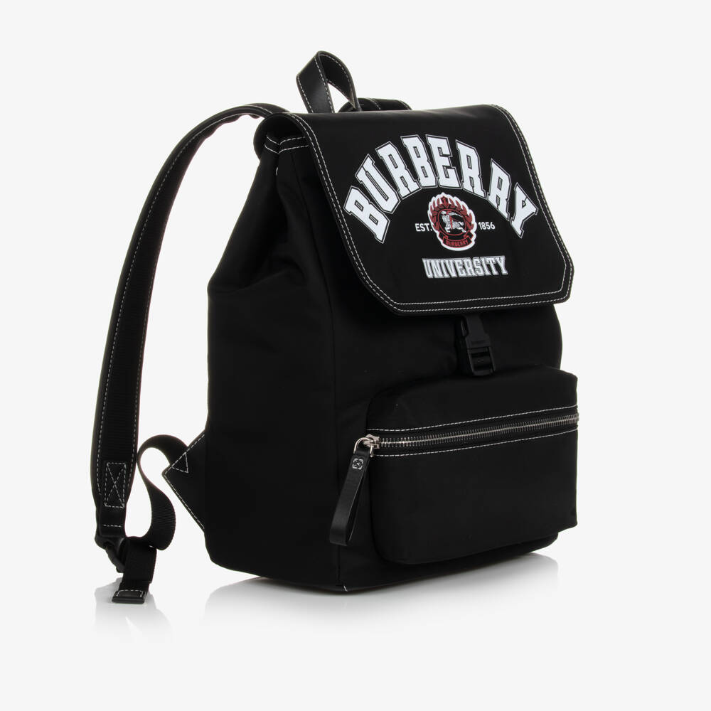 Burberry-Boys Black Canvas School Bag | Childrensalon Outlet